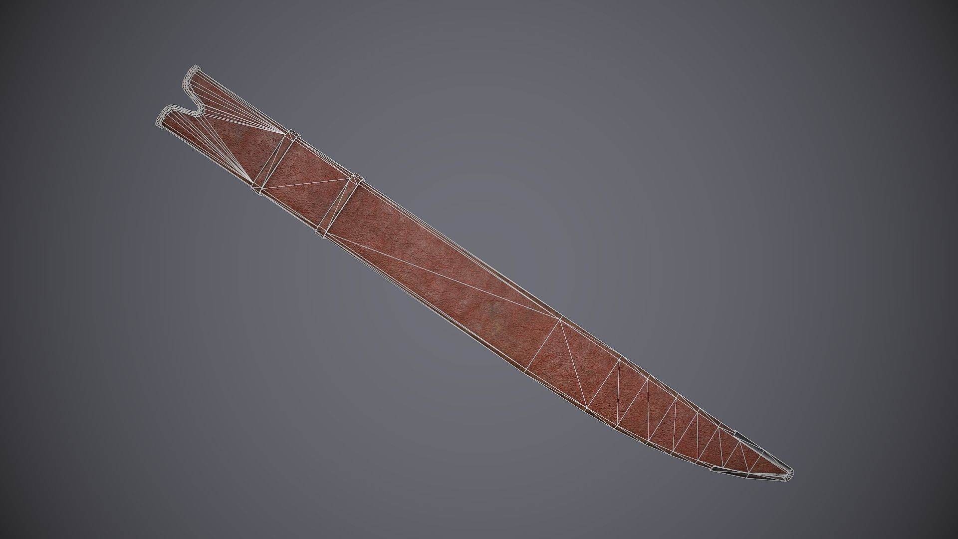 Falchion sword Low-poly 3D model_11