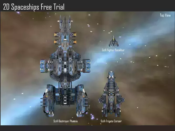 2D Spaceships Free Trial Texture