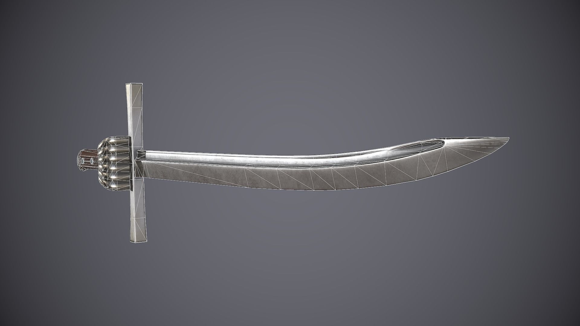 Grossmesser sword Low-poly 3D model_10