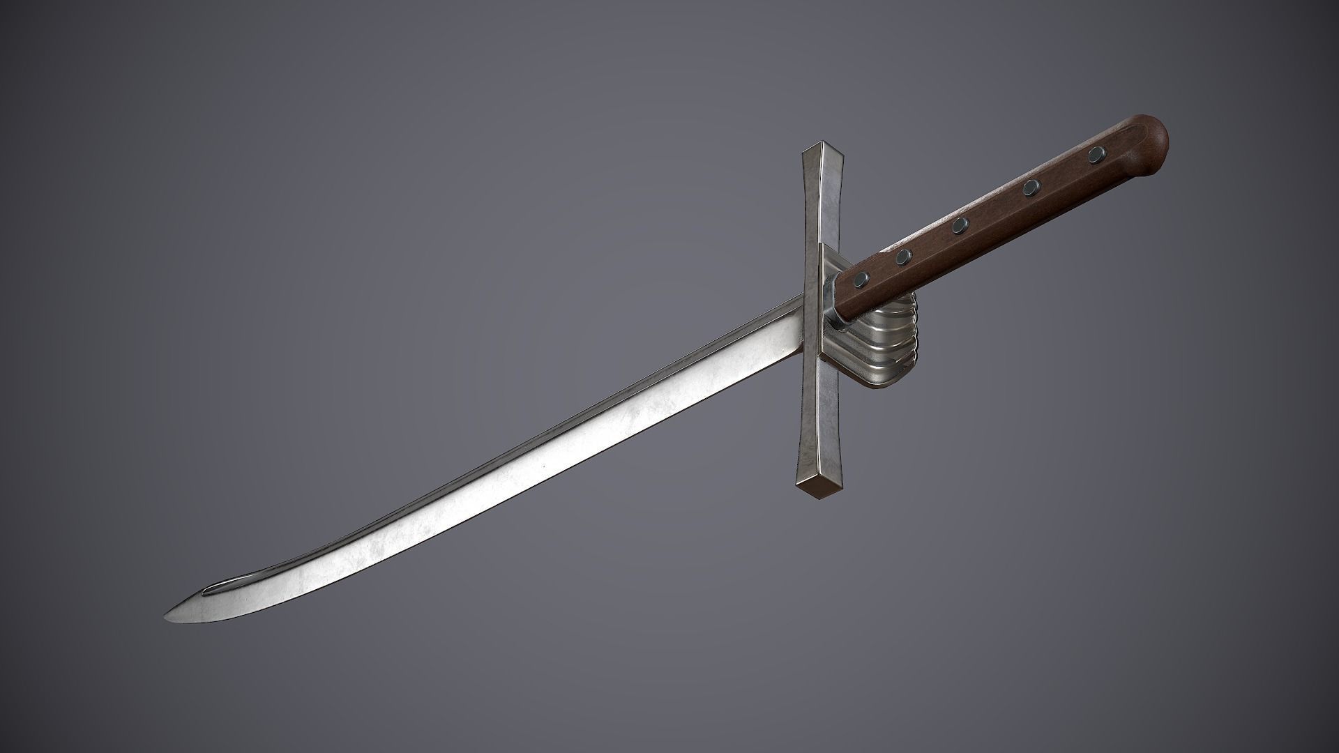 Grossmesser sword Low-poly 3D model_7