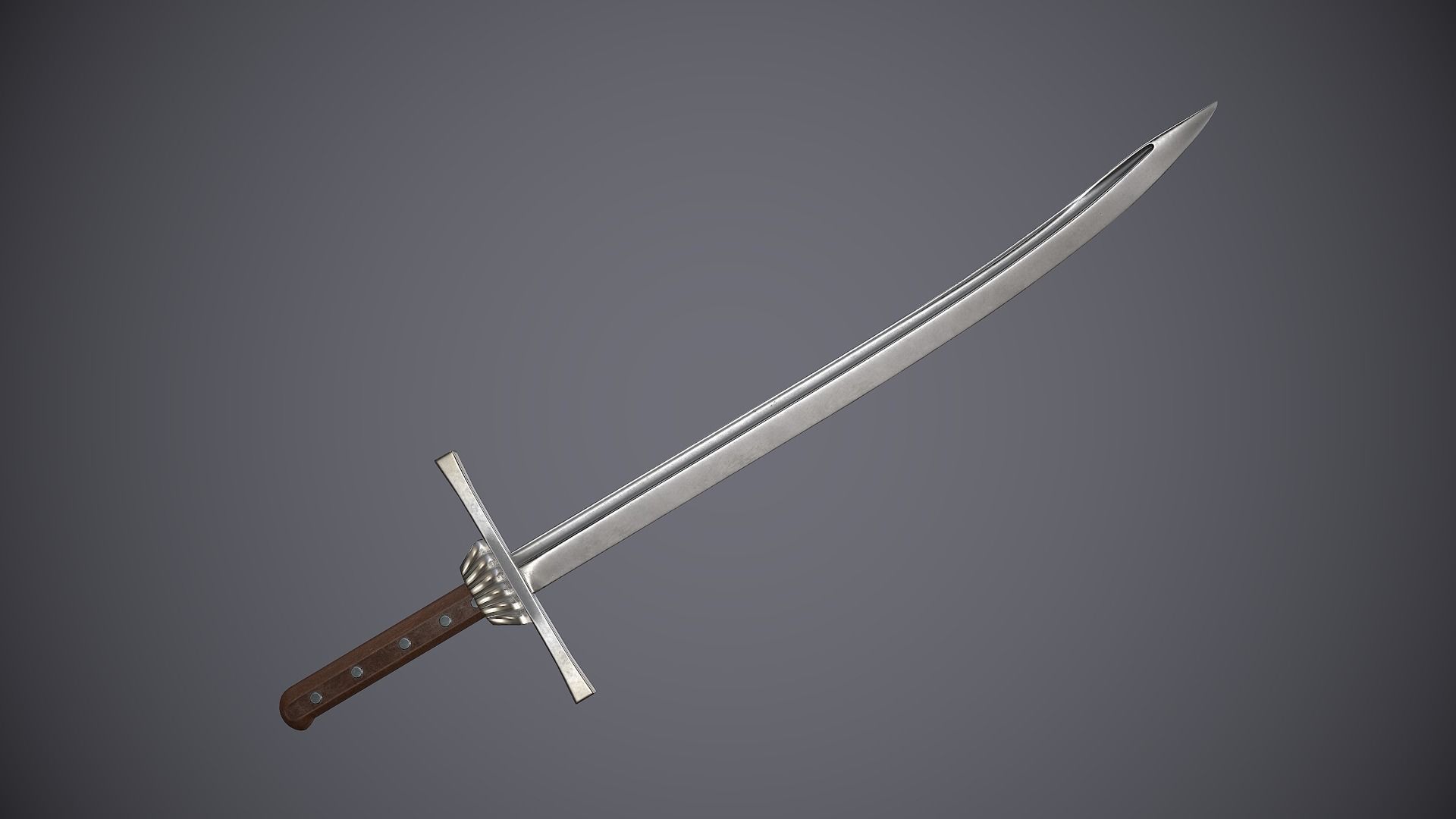 Grossmesser sword Low-poly 3D model_2