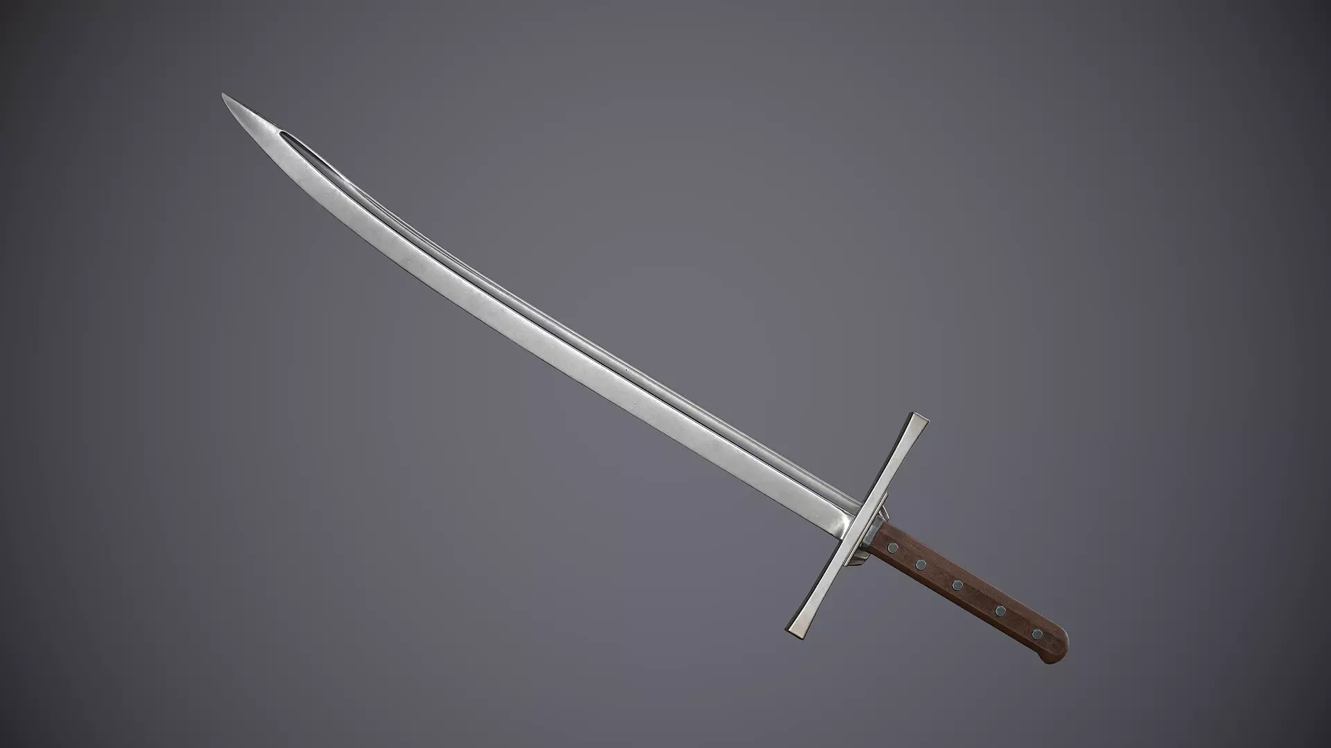 Grossmesser sword Low-poly 3D model_0