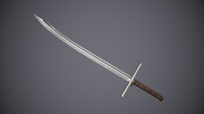 Grossmesser sword Low-poly 3D model