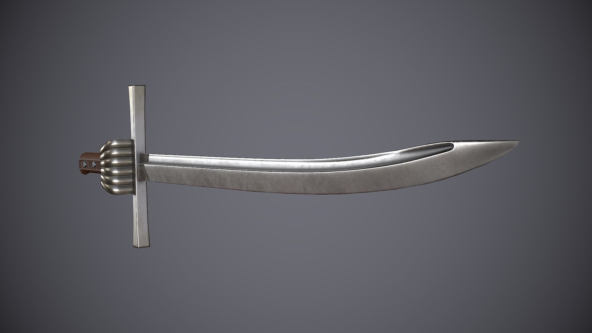 Grossmesser sword Low-poly 3D model_9