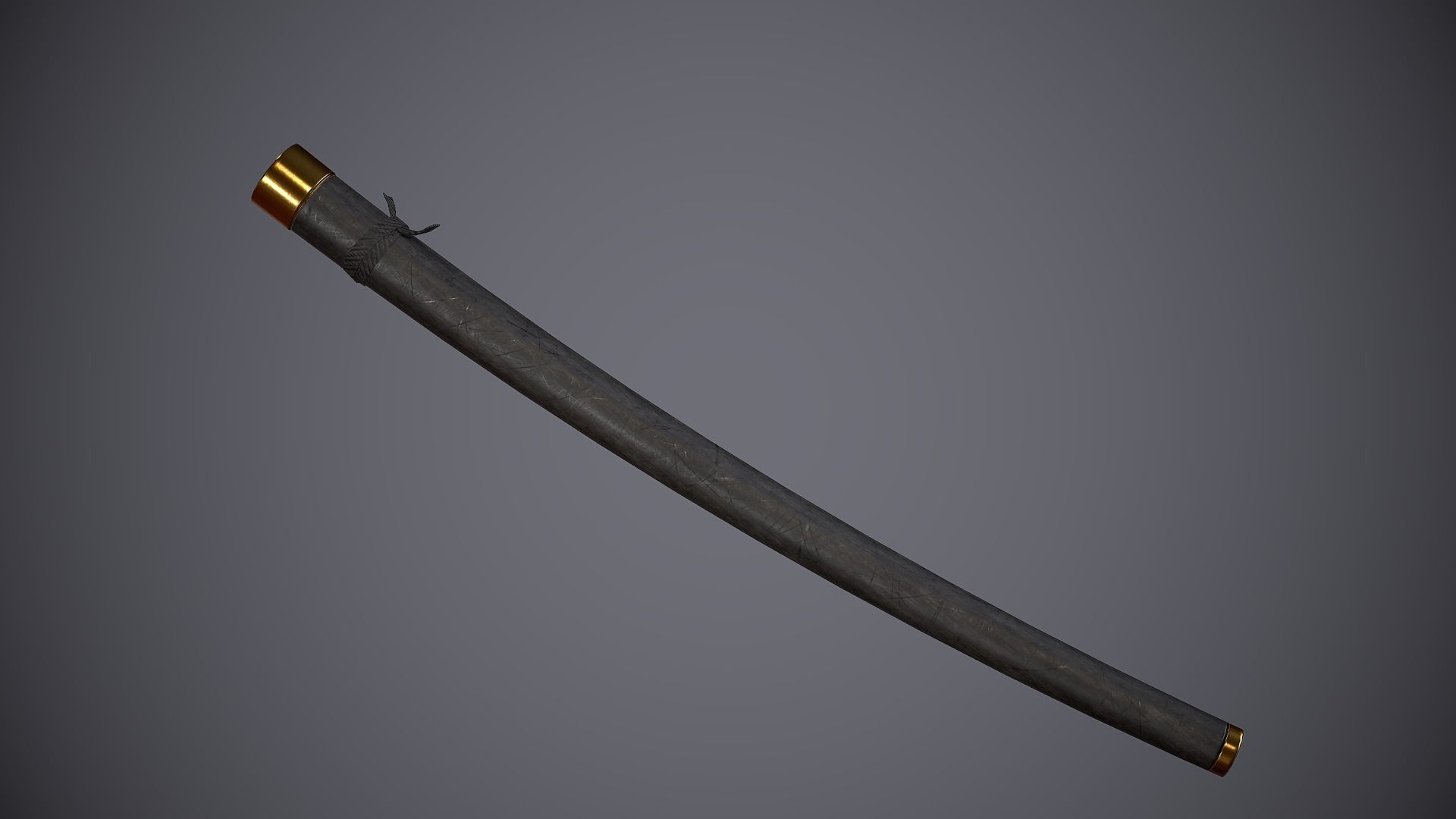 Katana samurai sword Low-poly 3D model_10