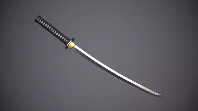 Katana samurai sword Low-poly 3D model