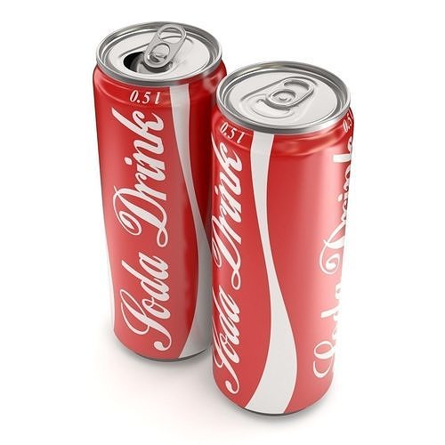Open and closed drink can 3D model 3