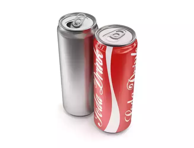 Open and closed drink can 3D model