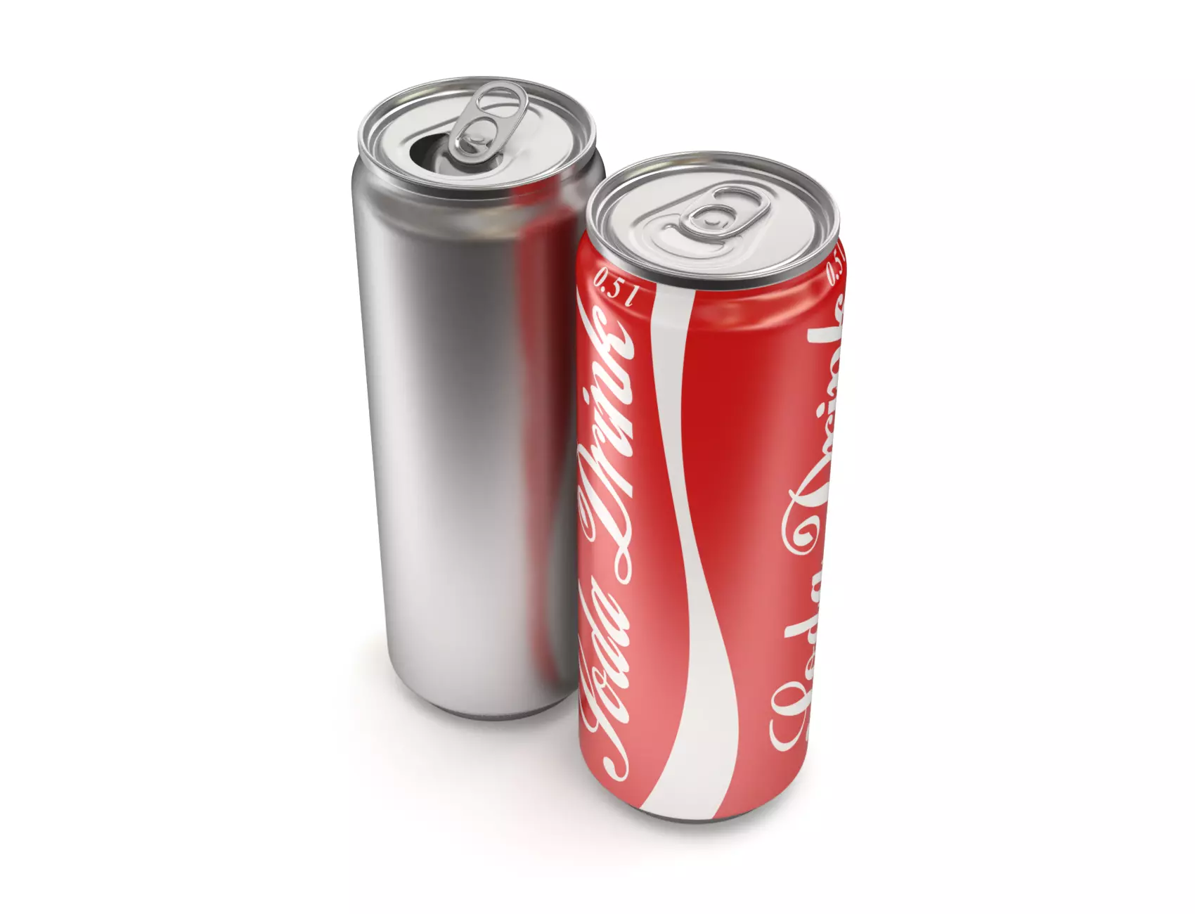 Open and closed drink can 3D model_0