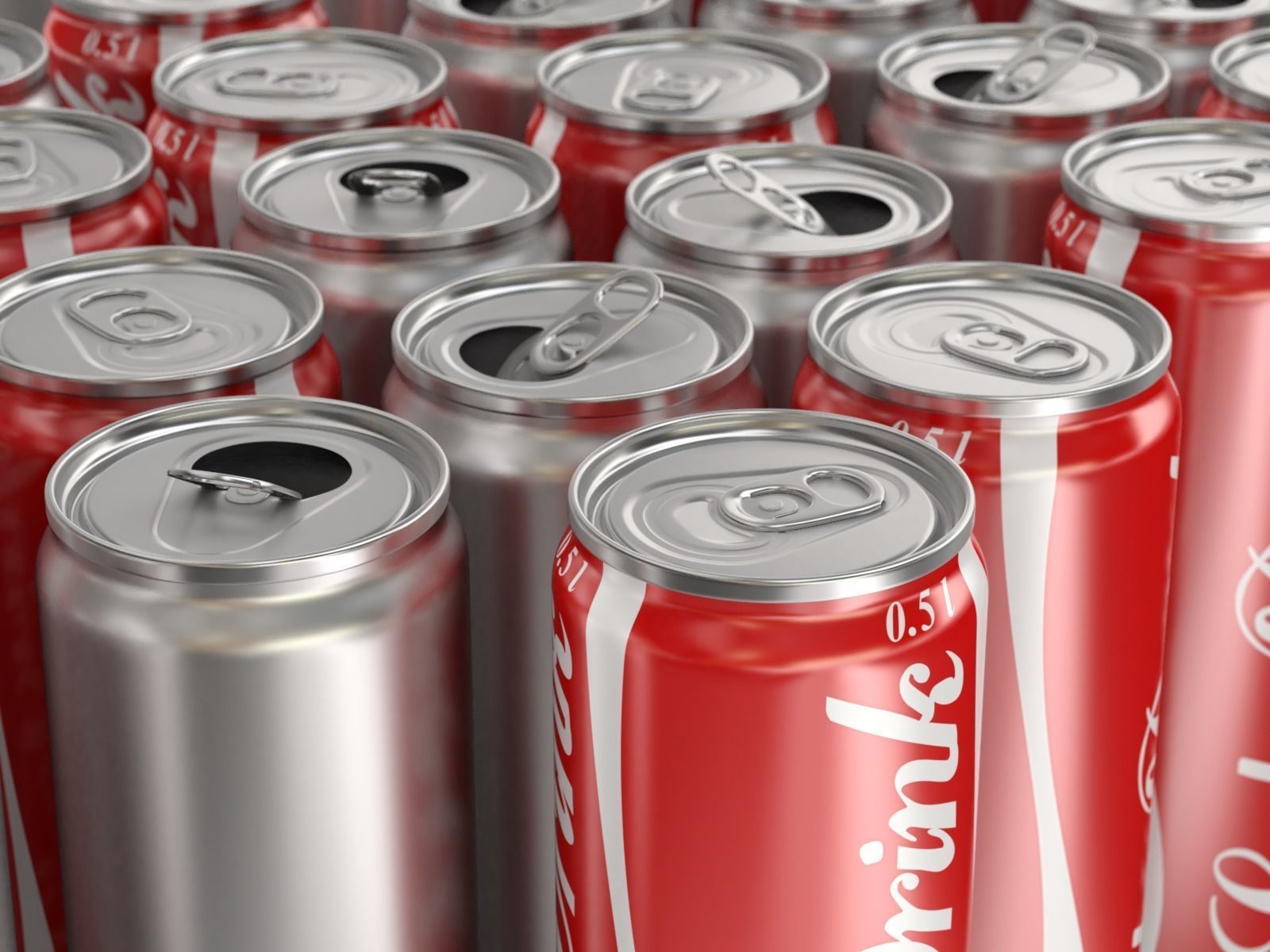 Open and closed drink can 3D model_9