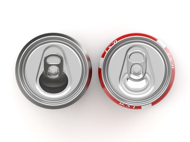 Open and closed drink can 3D model 6