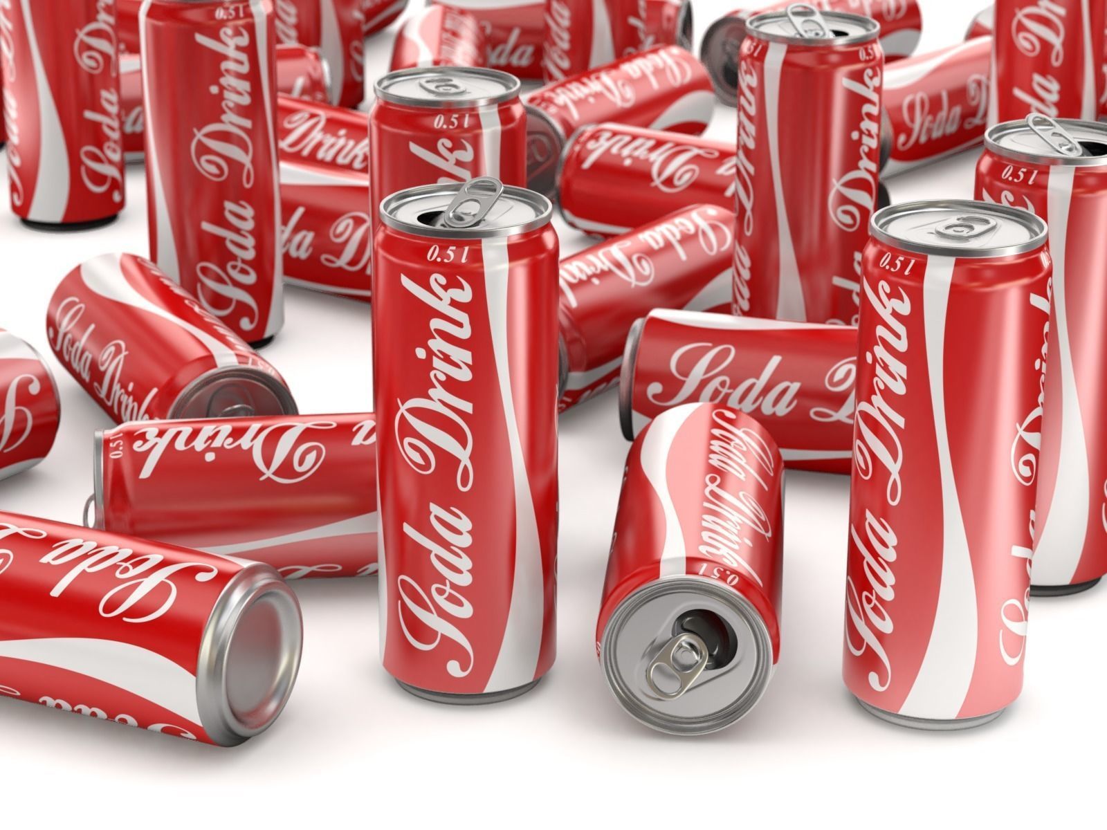 Open and closed drink can 3D model_10