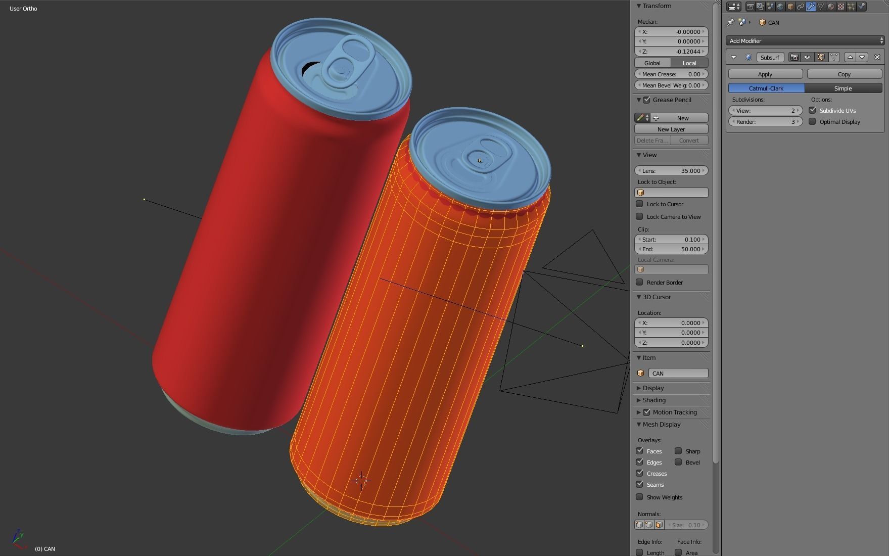 Open and closed drink can 3D model_19