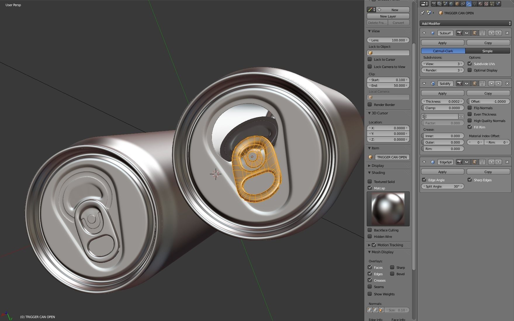 Open and closed drink can 3D model_18