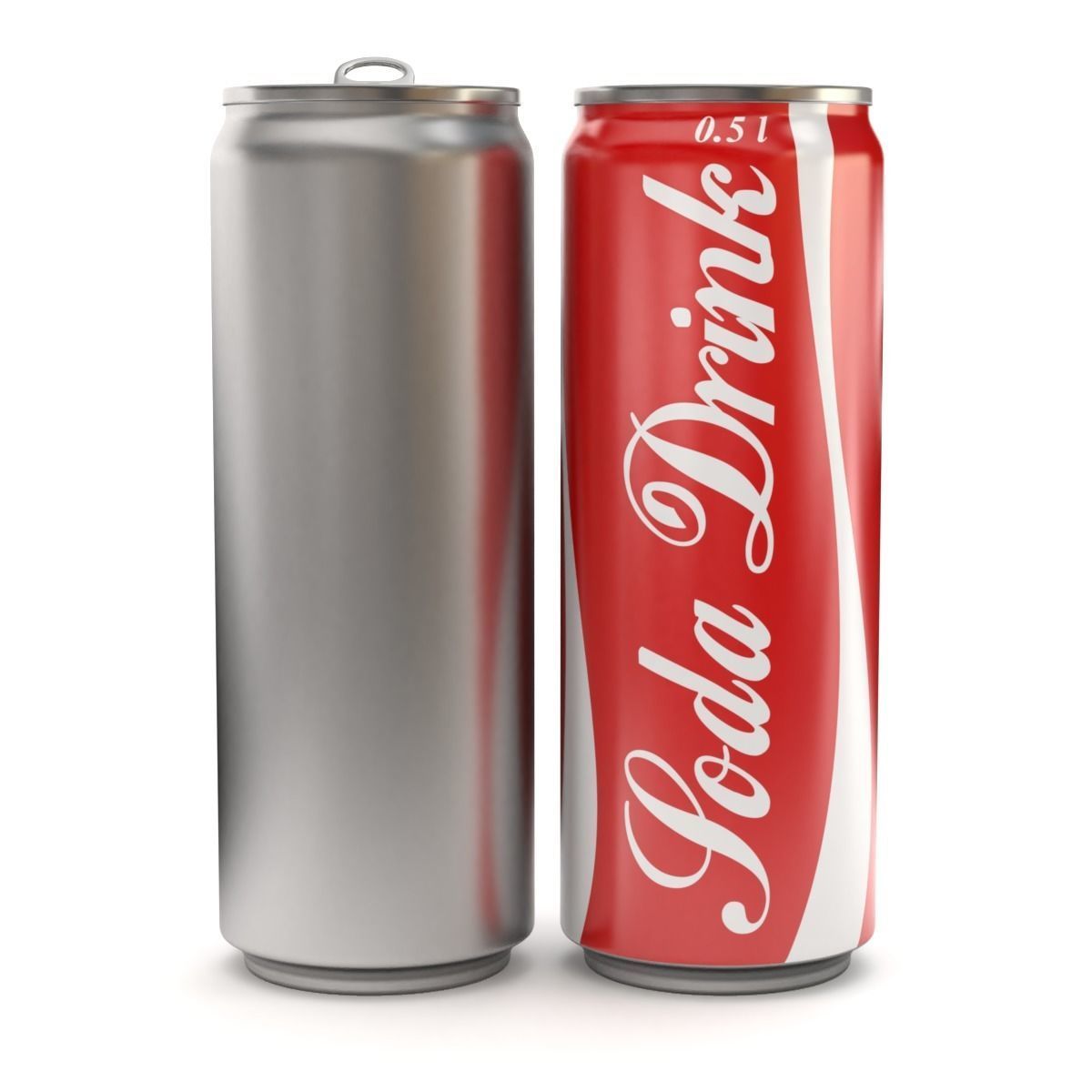 Open and closed drink can 3D model_6