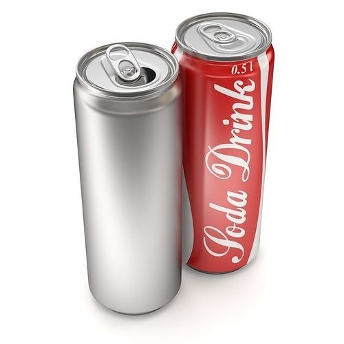 Open and closed drink can 3D model 4