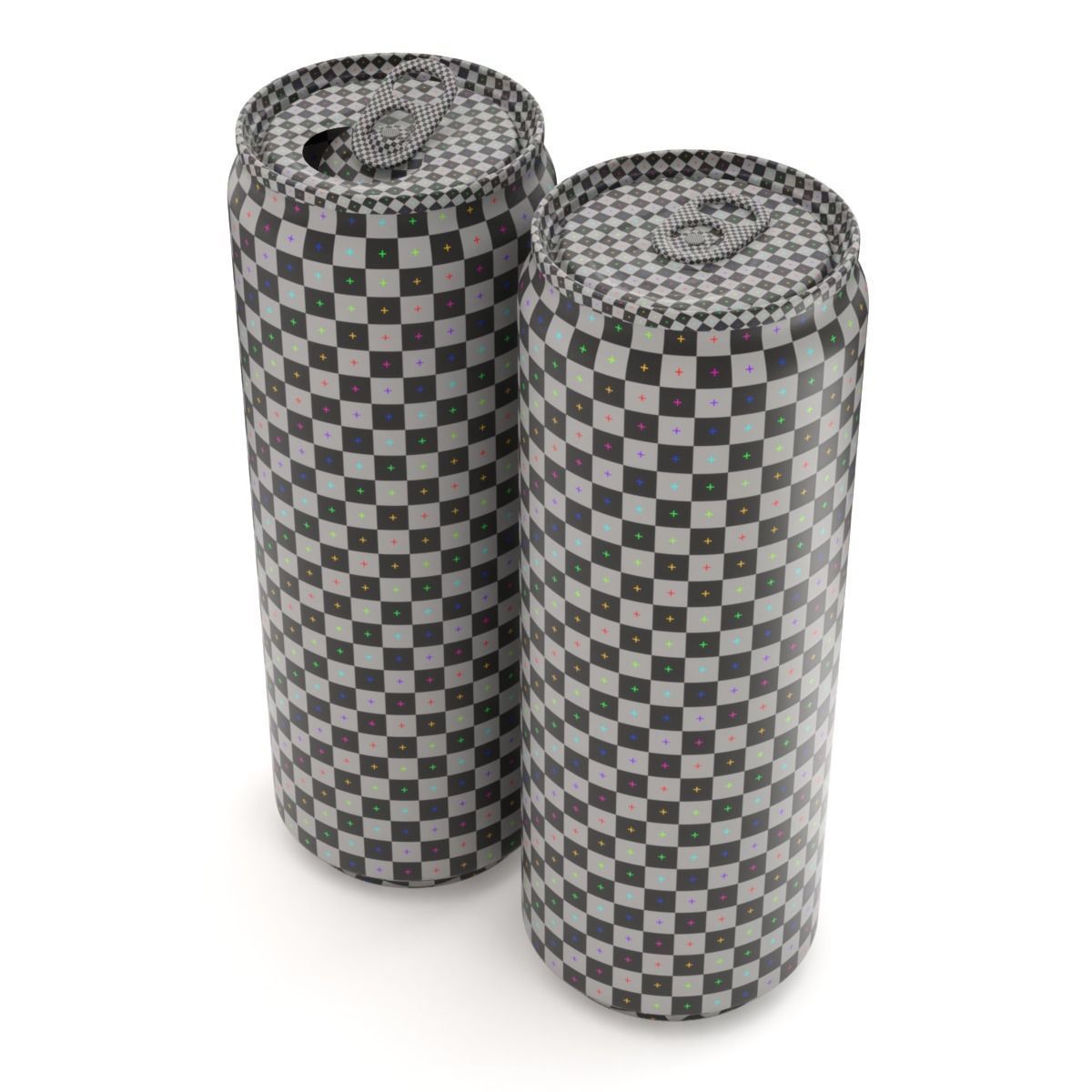 Open and closed drink can 3D model_11