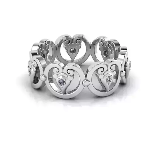 Ornamental ring with gems 3D print model