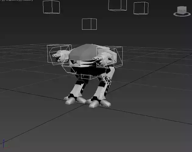 robocop ed 209 3ds max  animation add