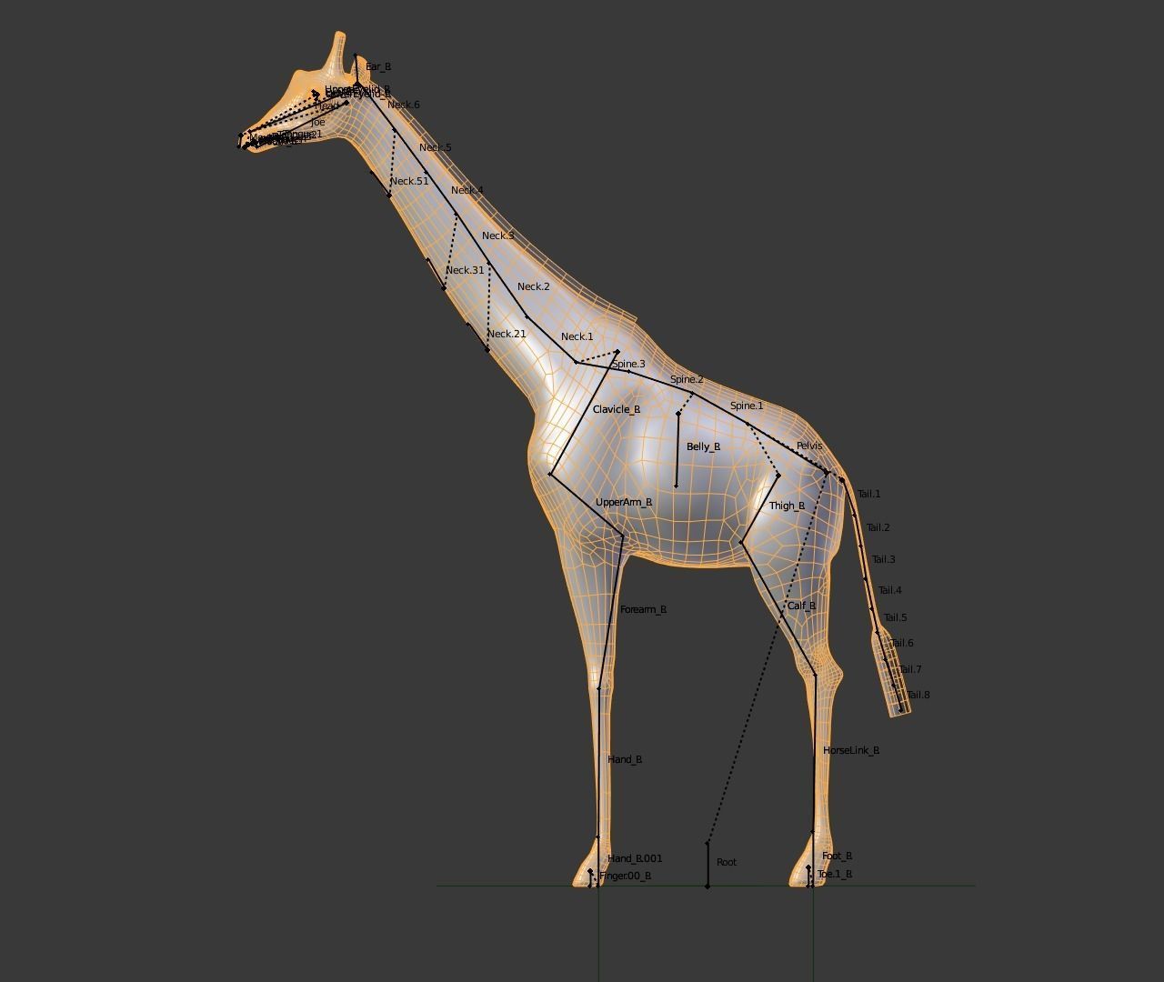 Giraffe with long legs Low-poly 3D model_5