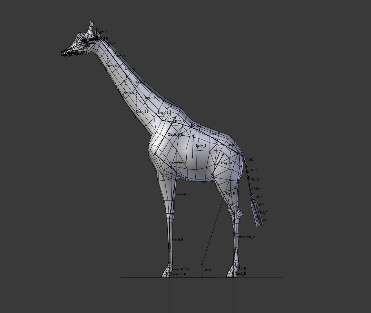Giraffe with long legs Low-poly 3D model_6