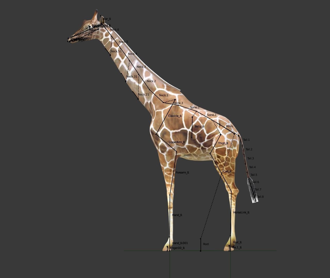 Giraffe with long legs Low-poly 3D model_4