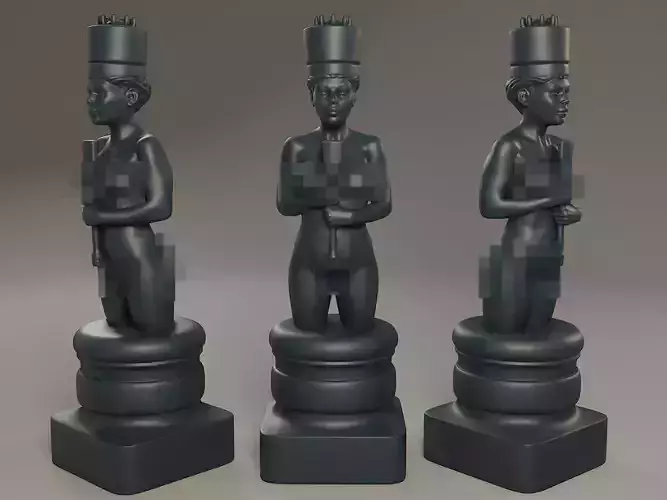 Black Chess Female King 3D print model