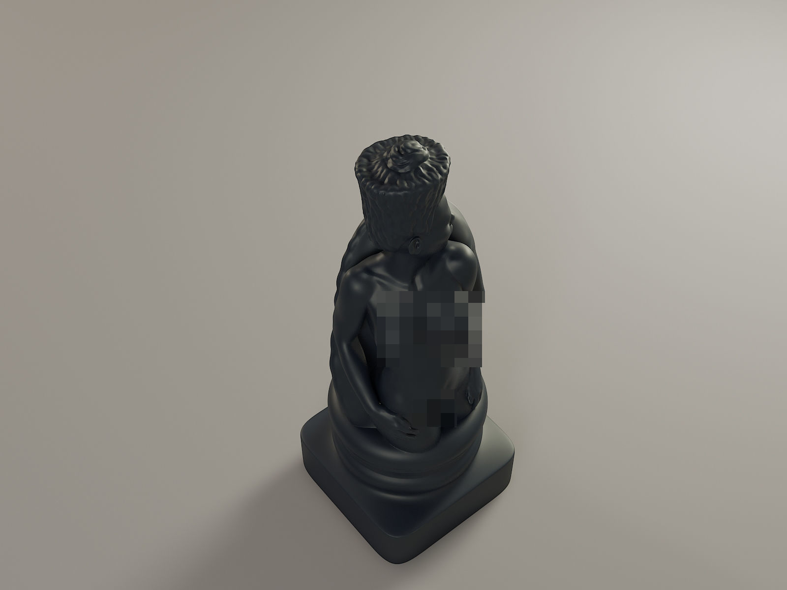 Black Chess Female knight 3D print model_21
