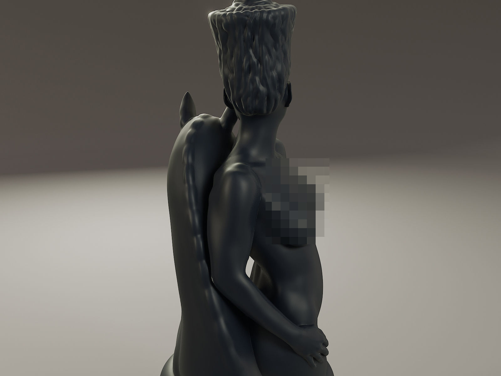 Black Chess Female knight 3D print model_20