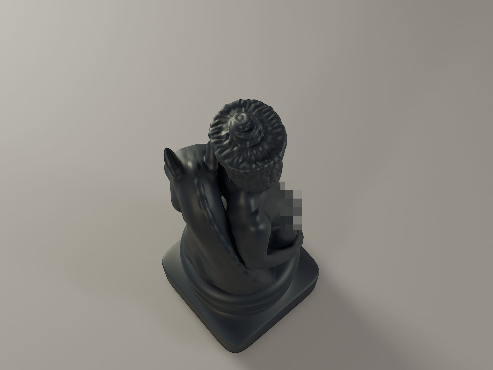 Black Chess Female knight 3D print model_15