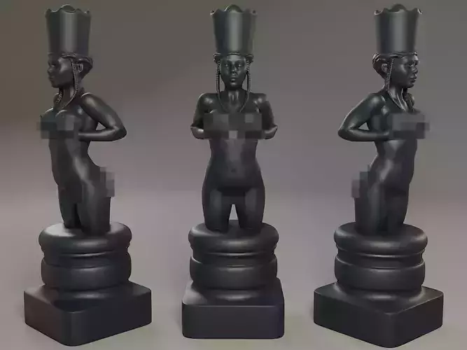 Black Chess Female Queen 3D print model