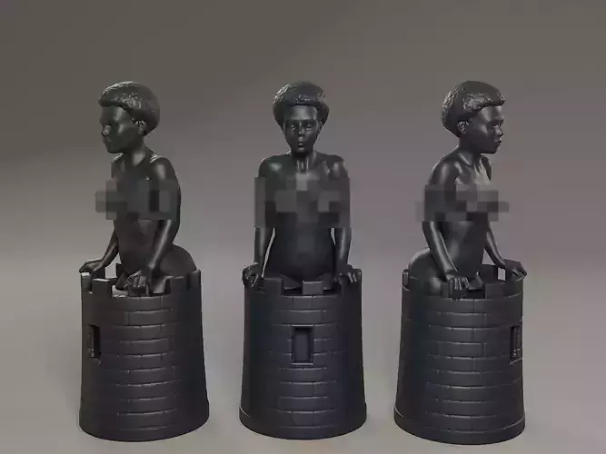 Black Chess Female Rook 3D print model