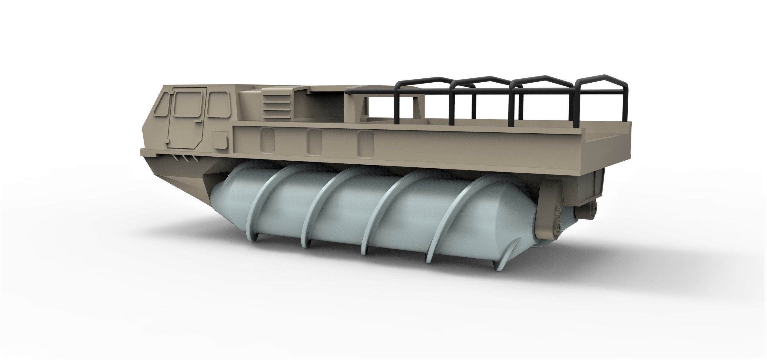 Screw terrain vehicle ZIL-4904 Scale 1 to 43 3D print model_11