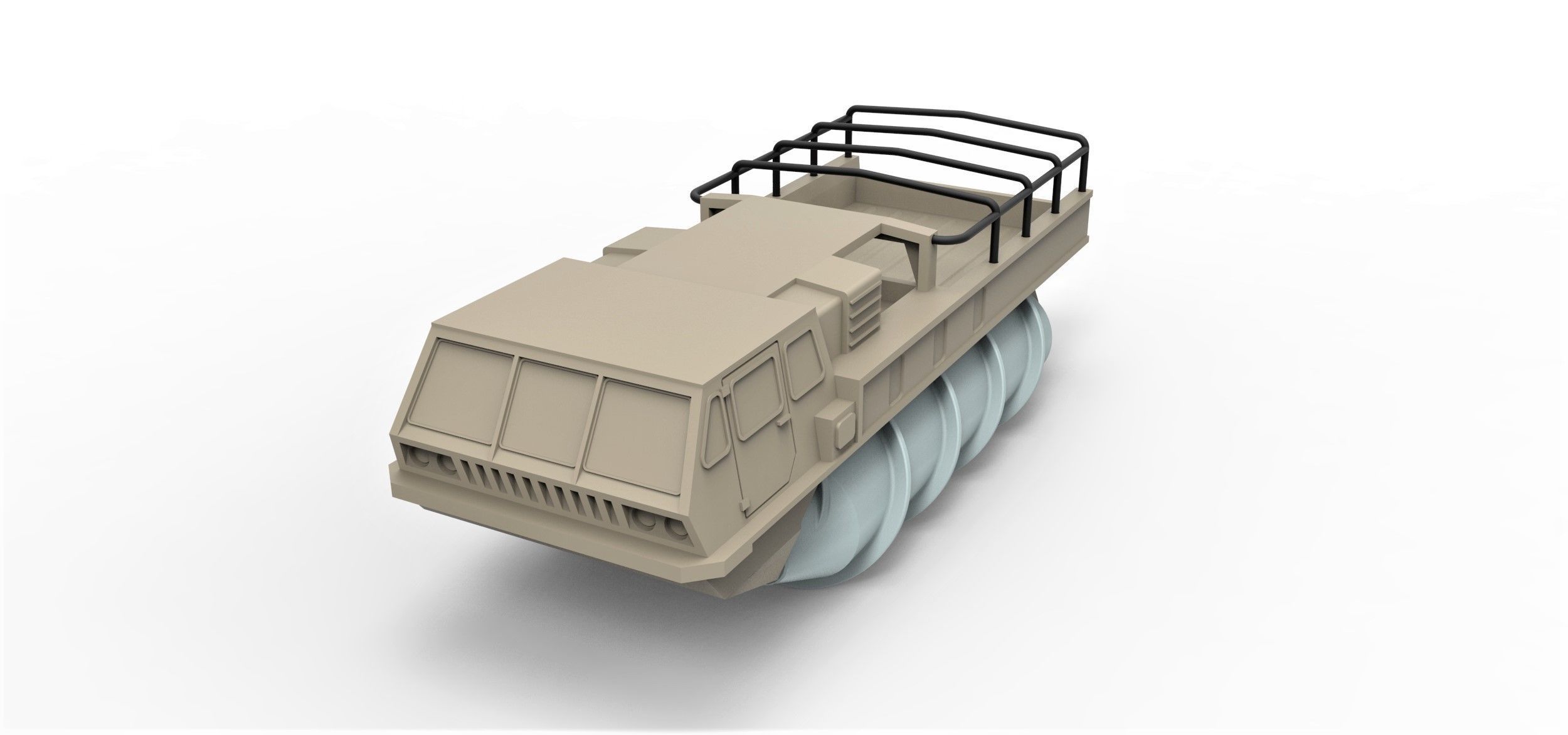 Screw terrain vehicle ZIL-4904 Scale 1 to 43 3D print model_3