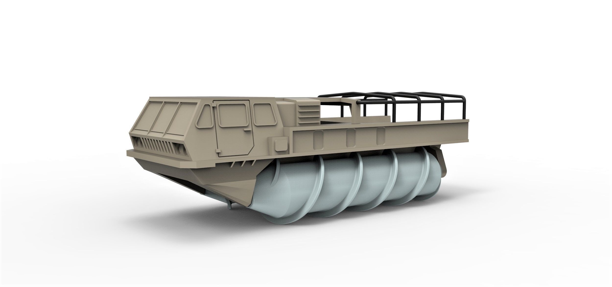 Screw terrain vehicle ZIL-4904 Scale 1 to 43 3D print model_2