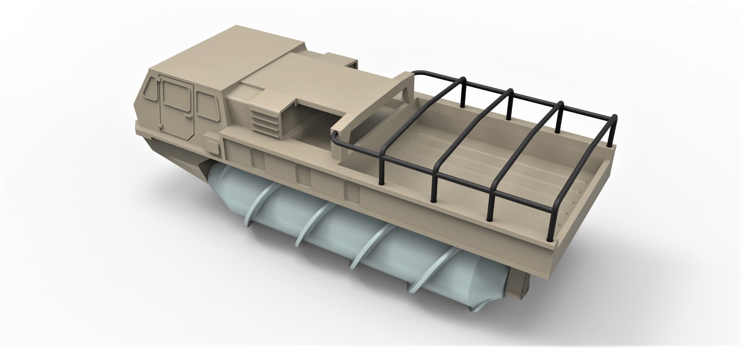 Screw terrain vehicle ZIL-4904 Scale 1 to 43 3D print model_10