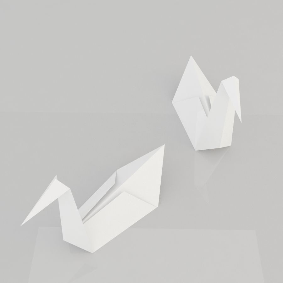 Origami Birds 3D model_9