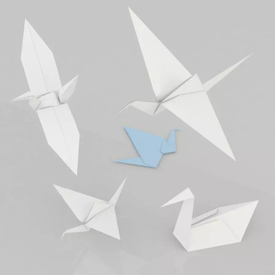 Origami Birds 3D model_0