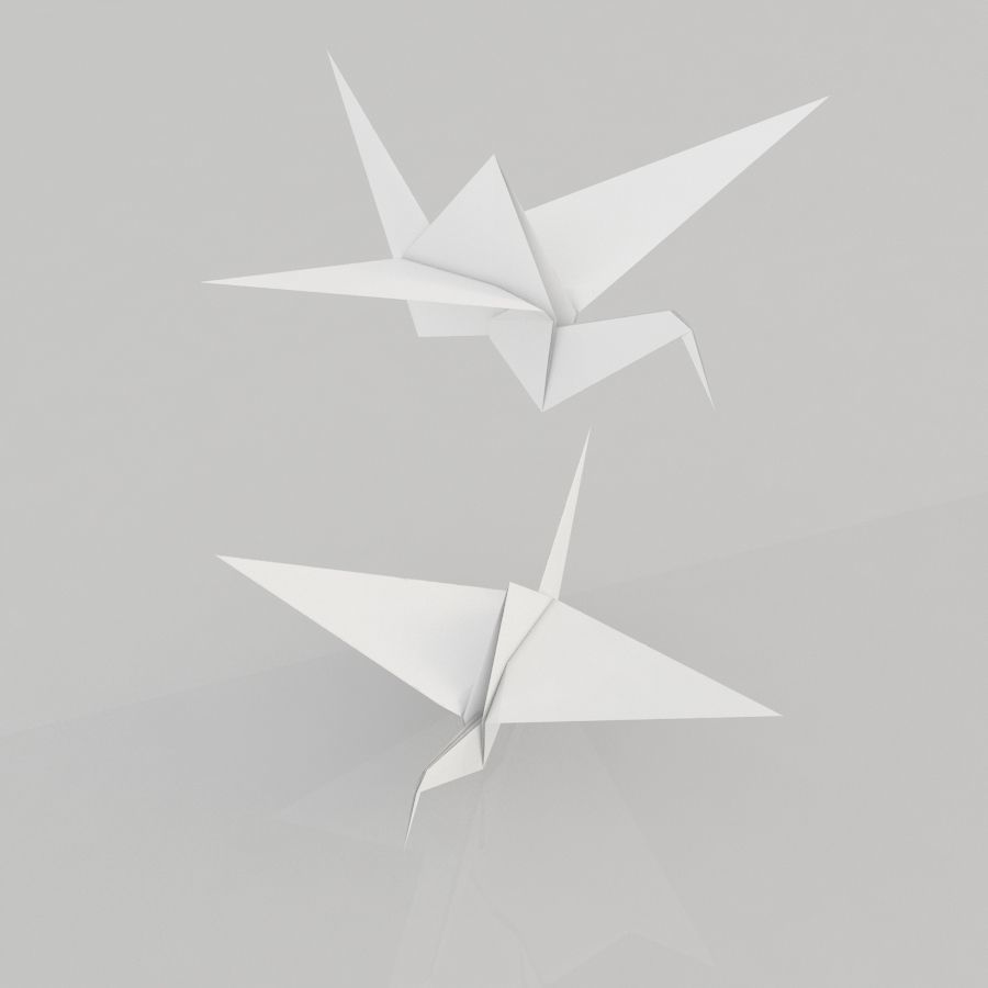 Origami Birds 3D model_8