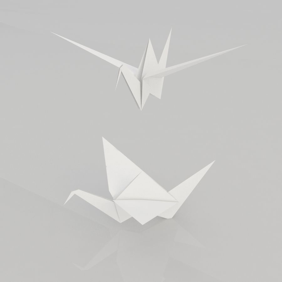 Origami Birds 3D model_7