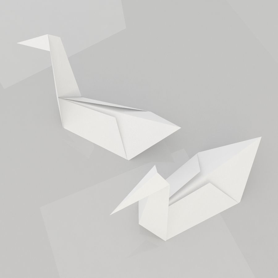 Origami Birds 3D model_10