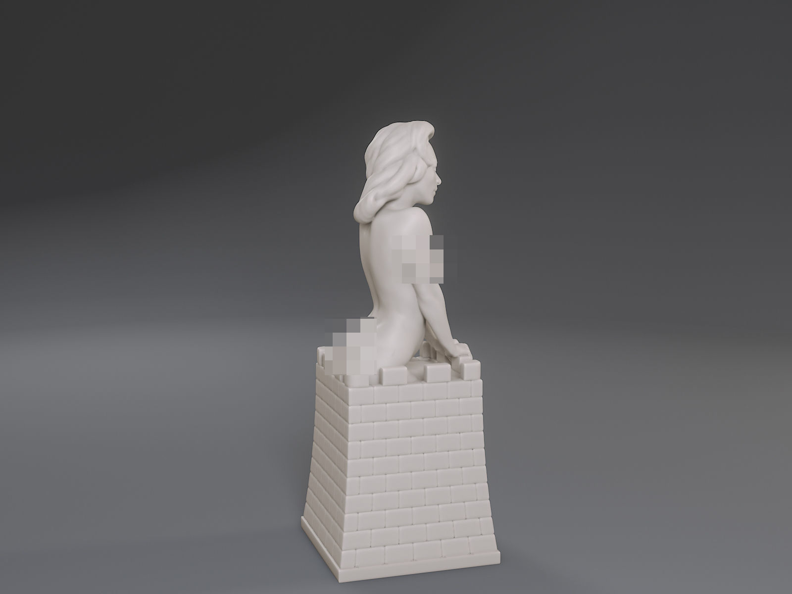 White Chess Female Rook 3D print model_7