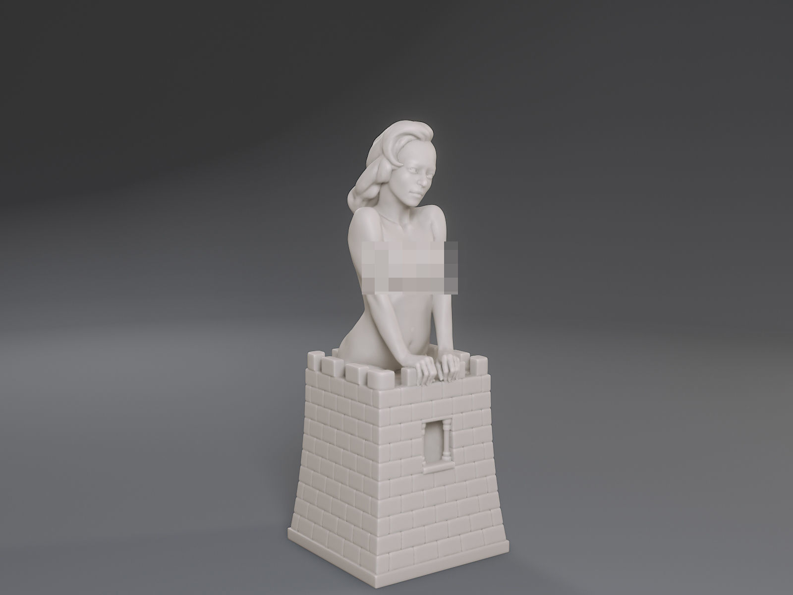 White Chess Female Rook 3D print model_9