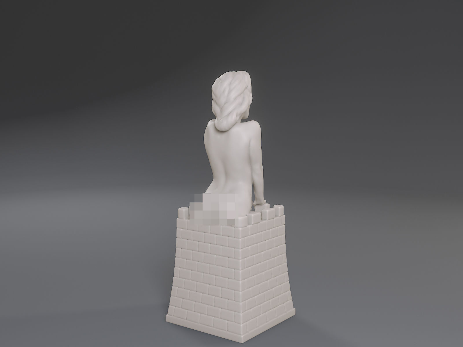 White Chess Female Rook 3D print model_3