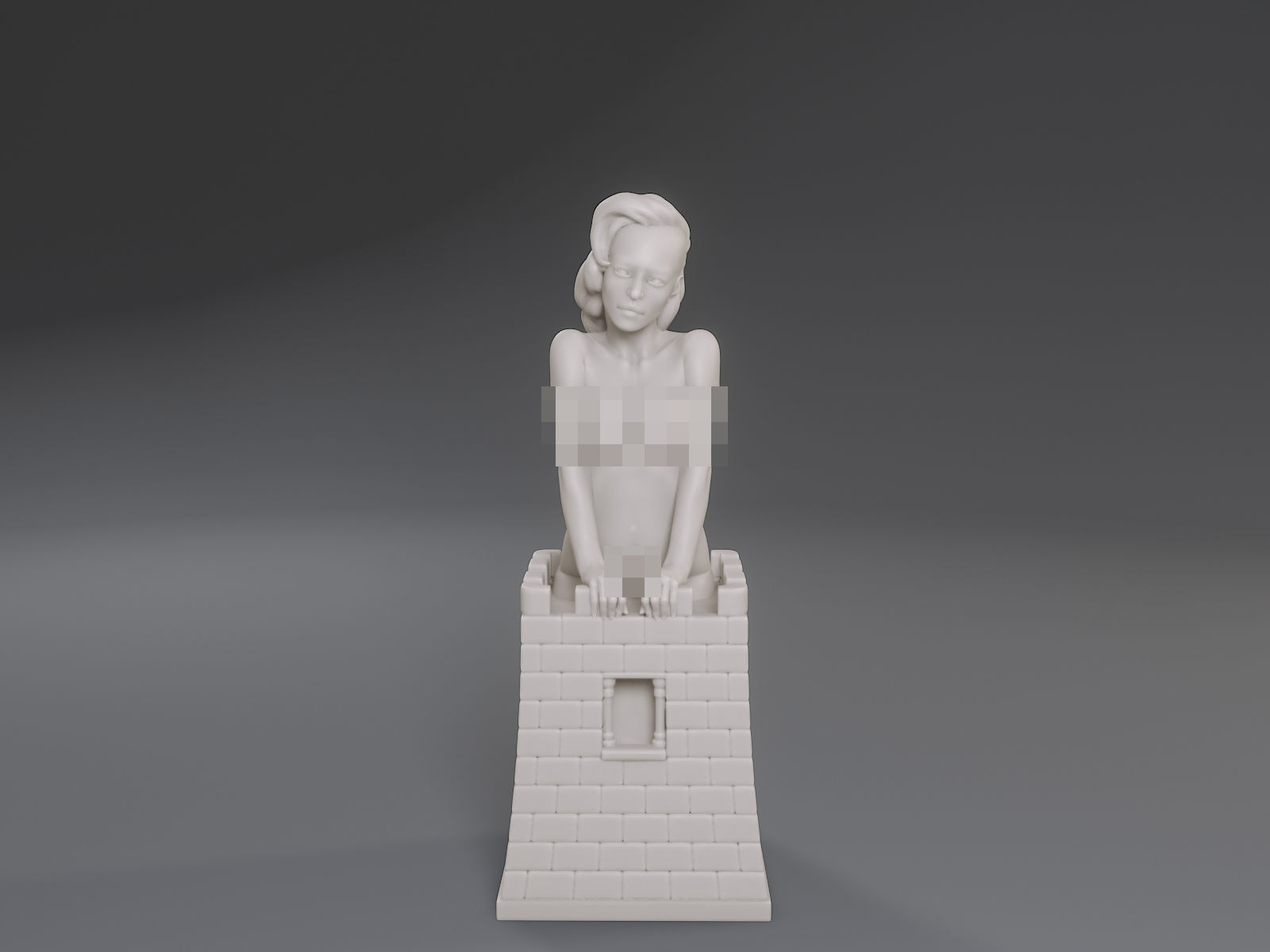 White Chess Female Rook 3D print model_10