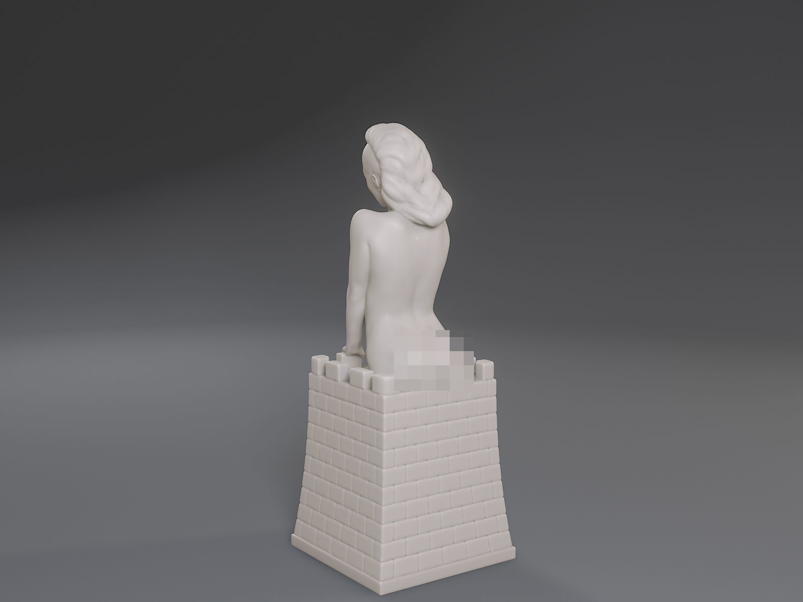 White Chess Female Rook 3D print model_5