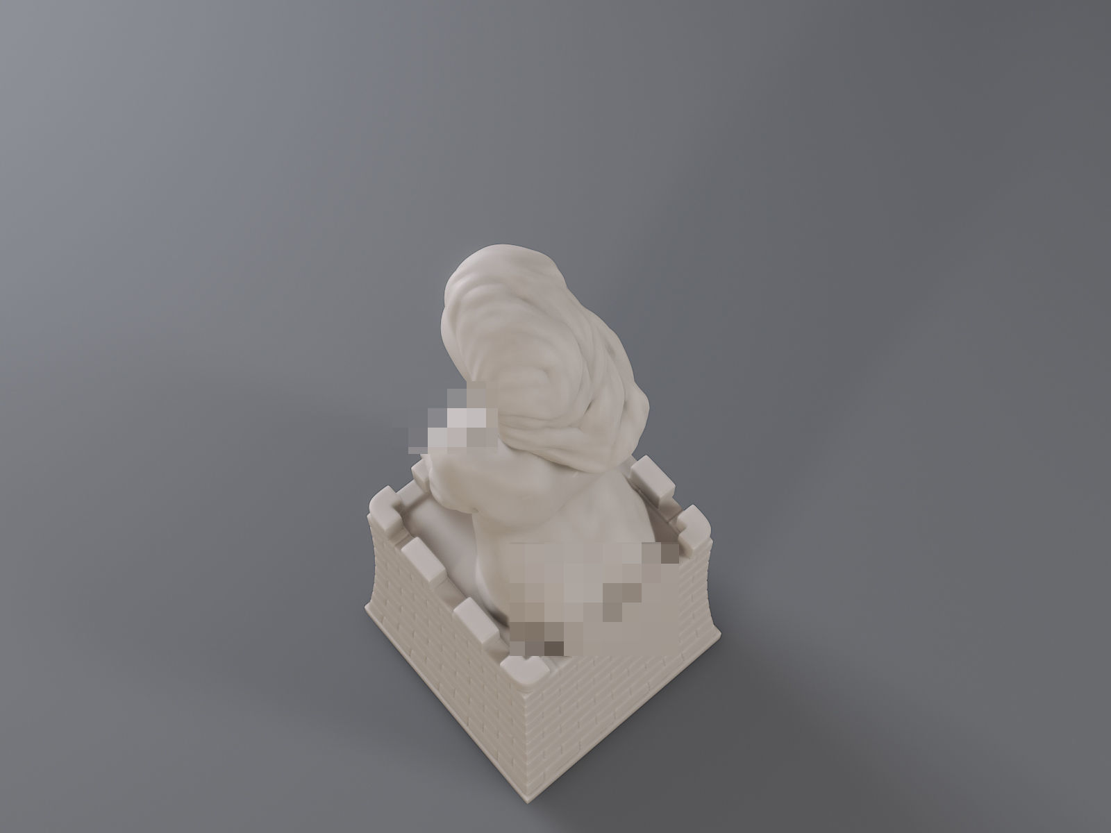 White Chess Female Rook 3D print model_16
