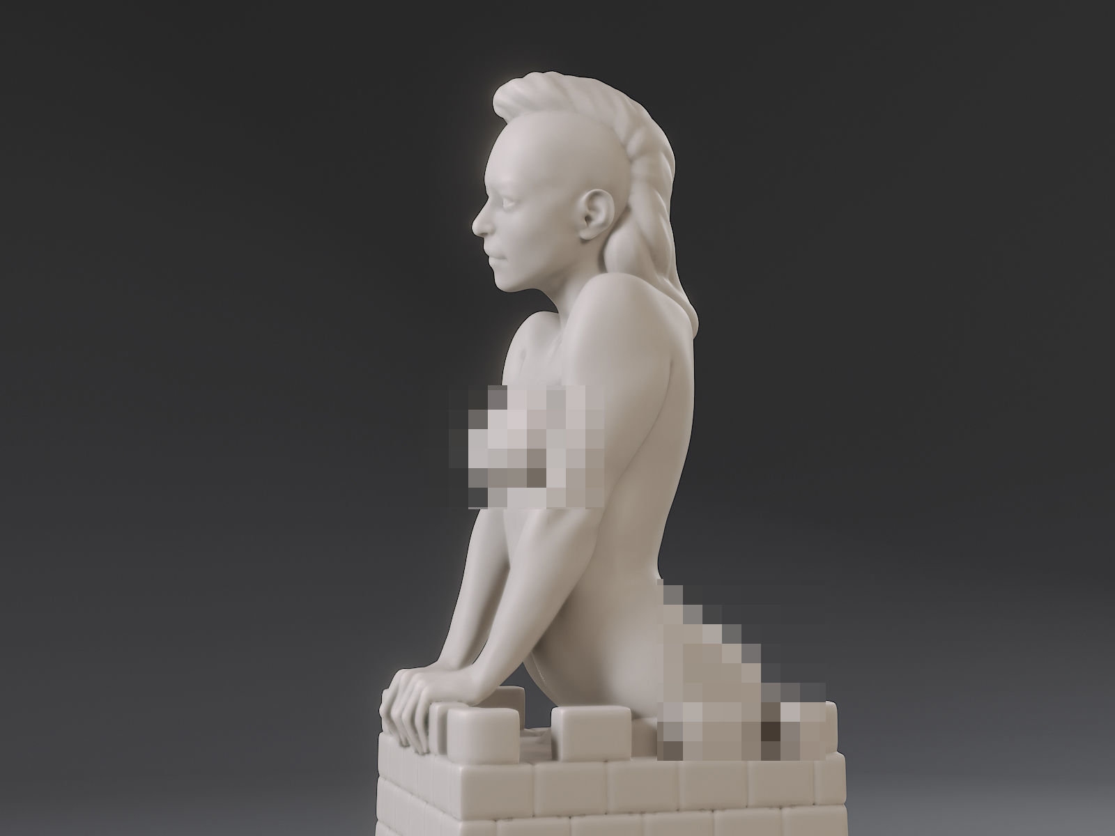 White Chess Female Rook 3D print model_15