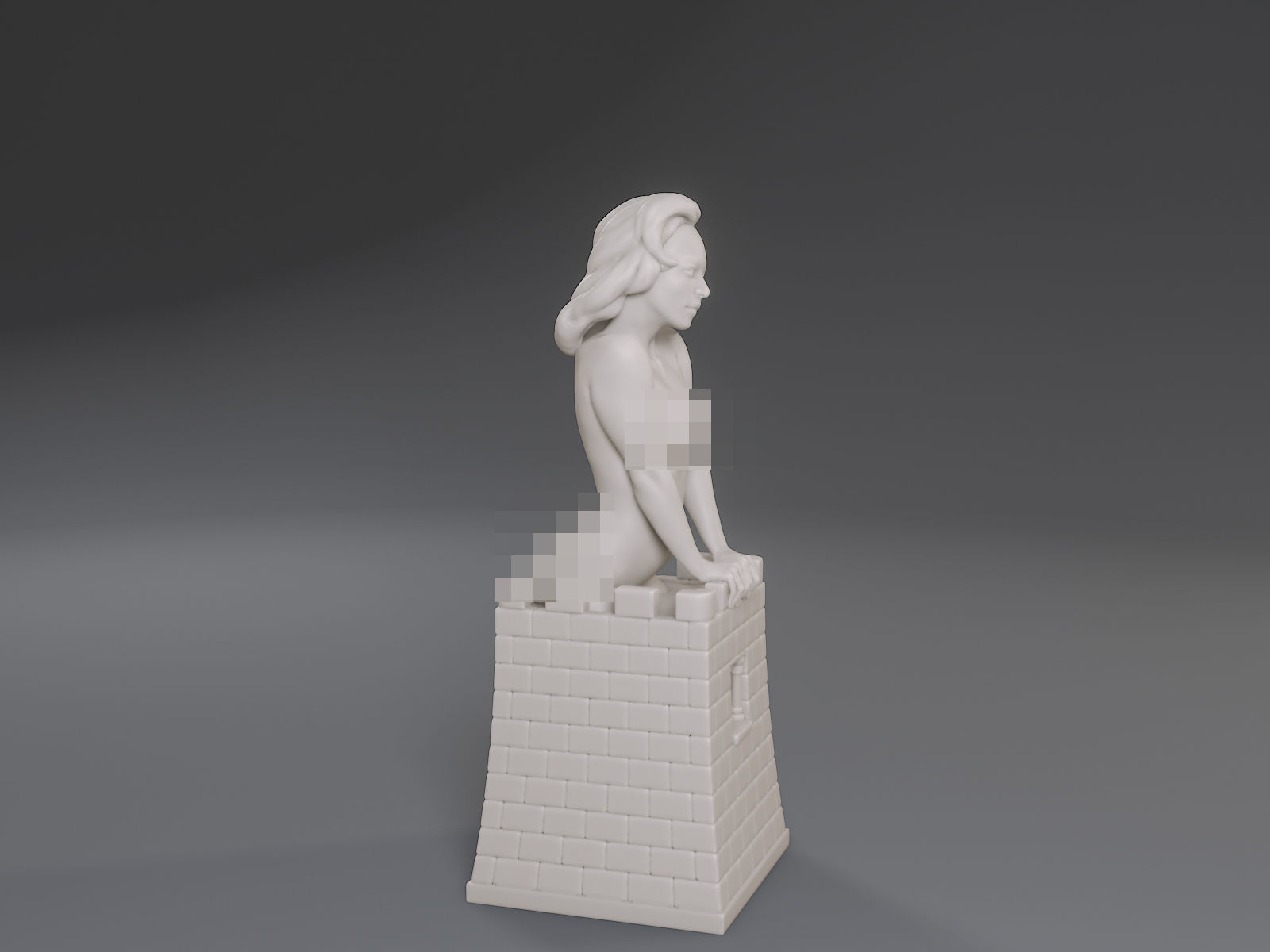 White Chess Female Rook 3D print model_8
