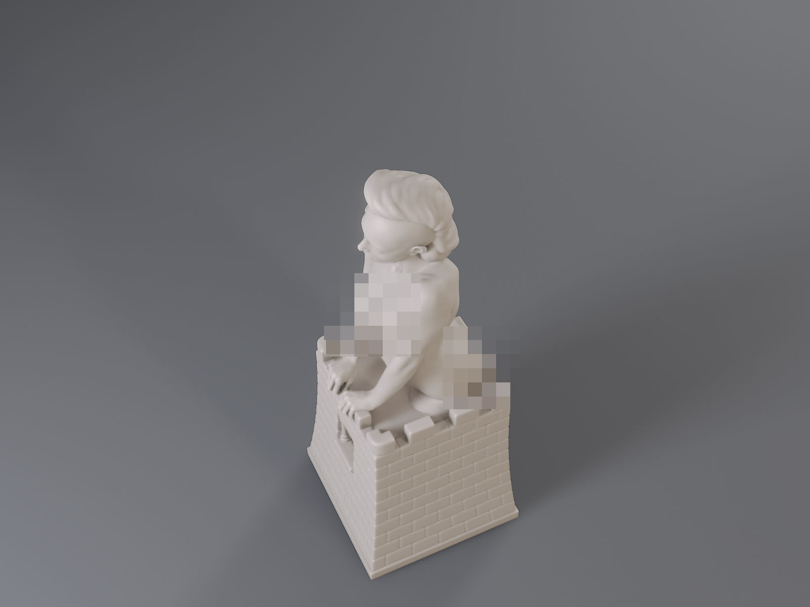 White Chess Female Rook 3D print model_14